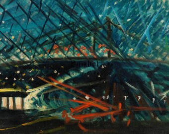 ブルックリン橋の夜景 by Joseph Stella 1918 美術館品質のプリント