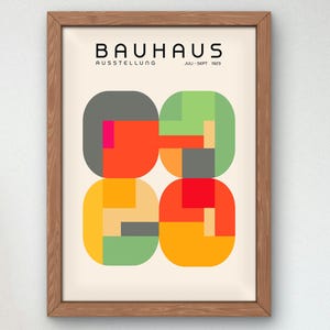 Bauhaus Mid Century Modern Print, Home deco, Arte geométrico de la pared, Cartel de calidad del museo, Minimalista, Art déco abstracto, Retro Deco, Idea de regalo
