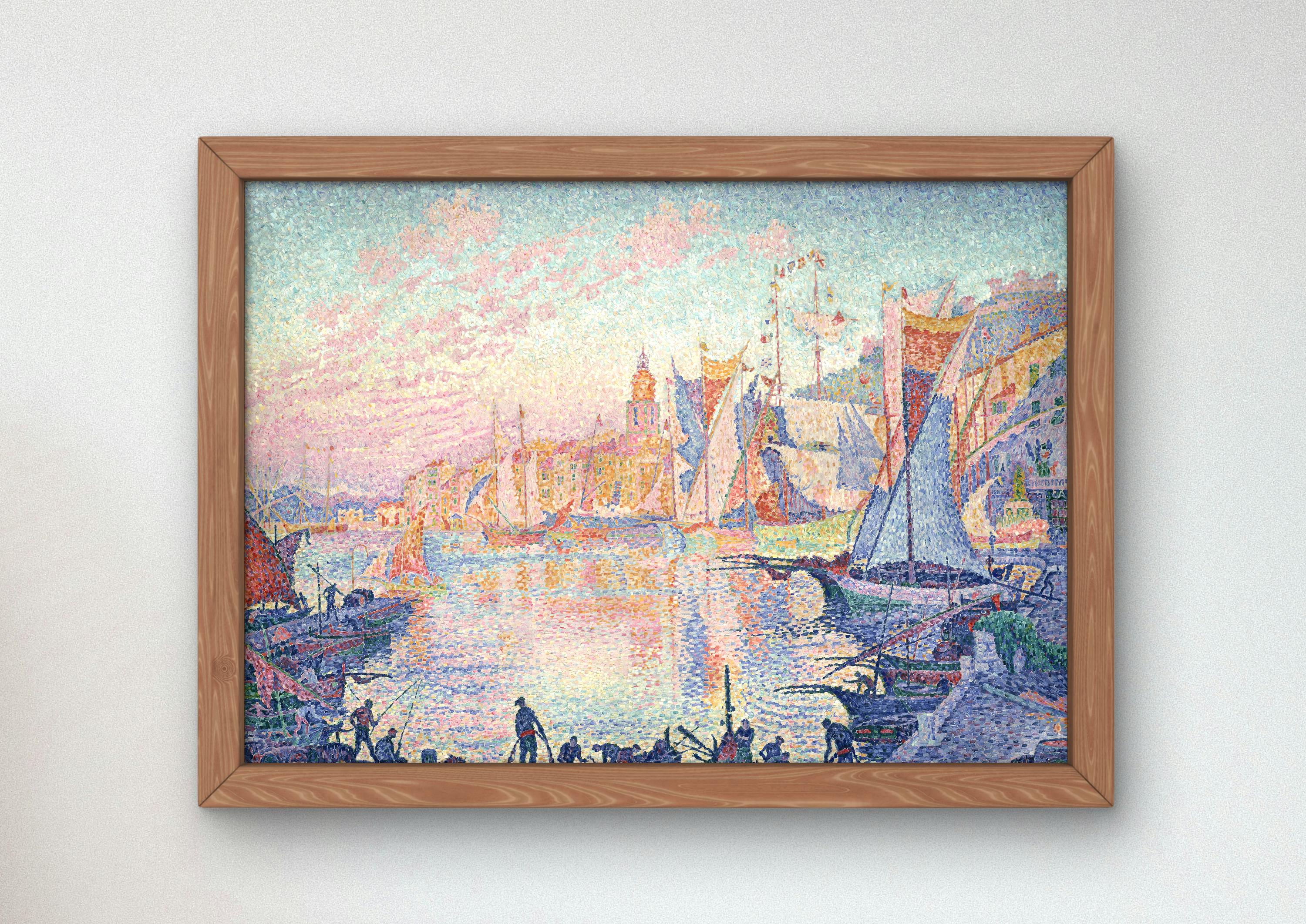 ポール・シニャックのサントロペの港 1901 アートプリント、美術館品質