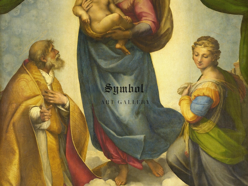 The Sistine Madonna by Raphael 1512, Museum Quality Oil Painting ...