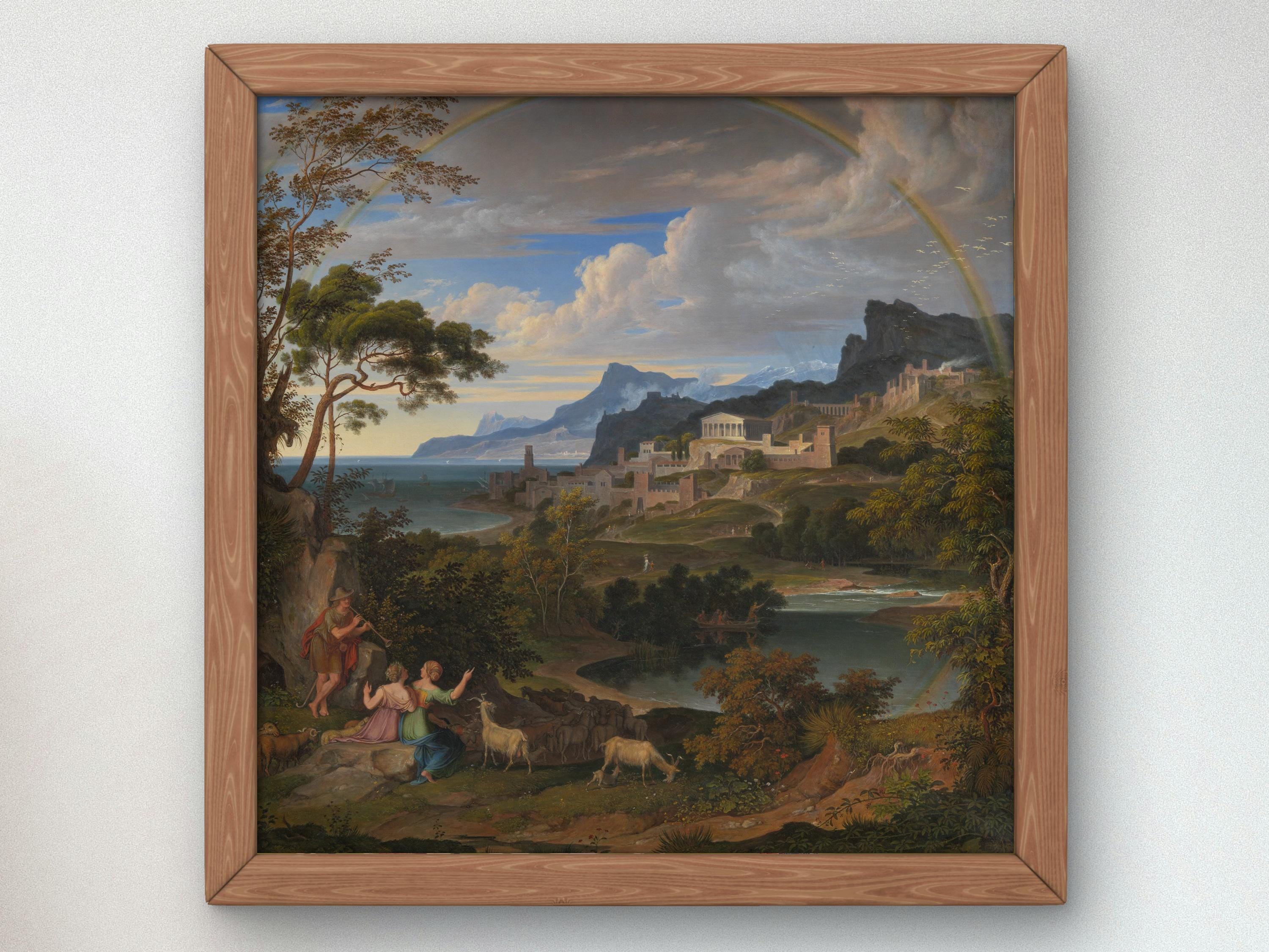 Heroic Landscape With Rainbow by Joseph Anton Koch 1824 Art Print
