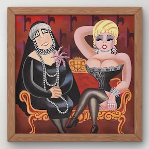 ルーマニアのマリアとメイ・ウェスト ミゲル・コヴァルビアス作 1936 美術館品質のプリント、モダンアート、ホームデコ ウォールアート ポスター 新築祝い ギフト