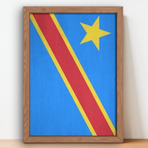 Congo Flag Poster wall art prints Congo Vintage Flag