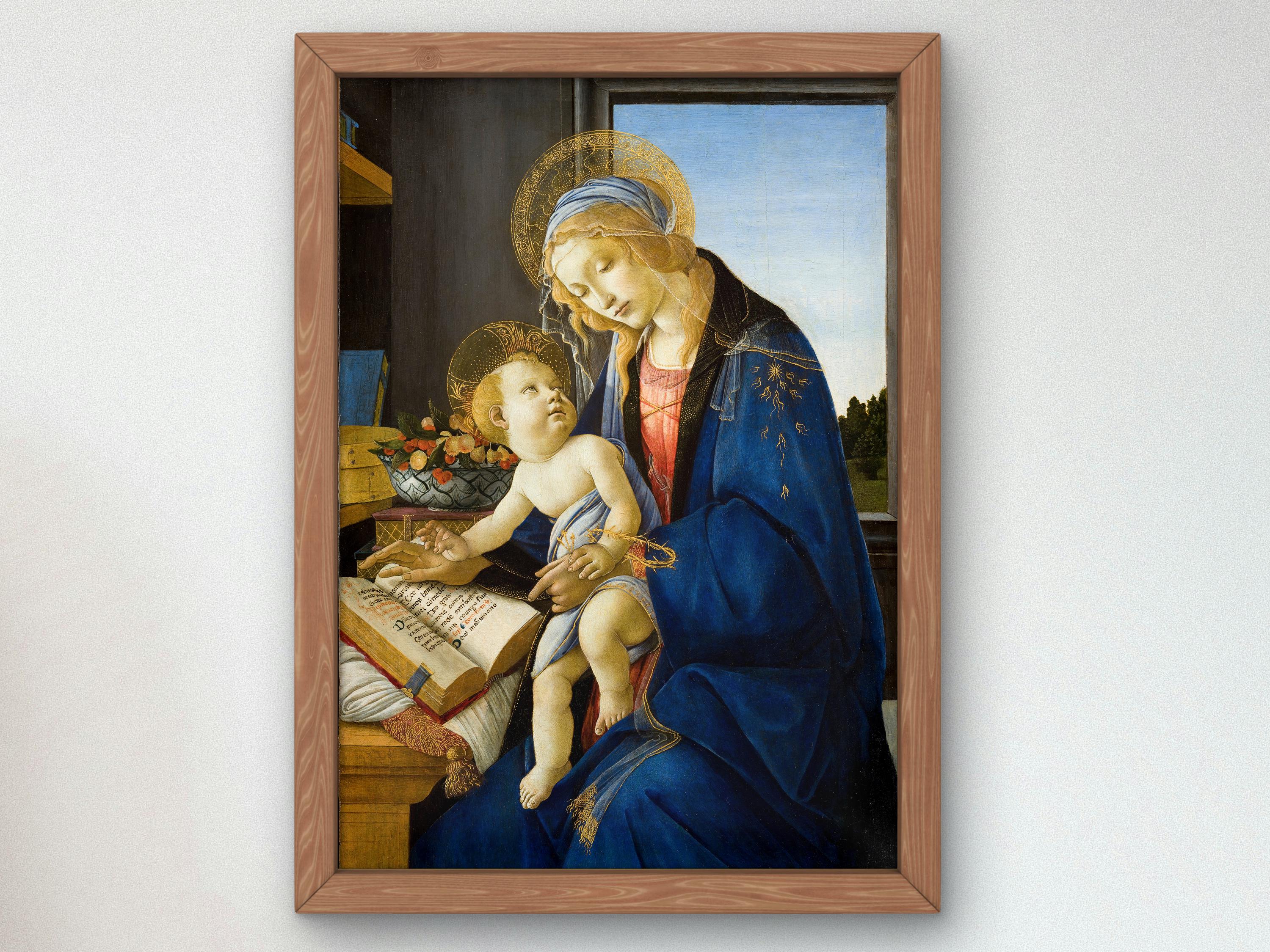 サンドロ・ボッティチェリ作「聖母子の書」1480年、美術館品質の油絵