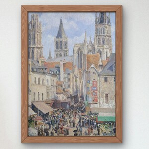 Rue de l&#39;Epicerie, Rouen (Effect of Sunlight) by Camille Pissarro 1898 Art Print Museum Quality Oil Painting print home deco, art gift