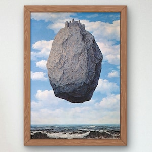 O Castelo dos Pirenéus por René Magritte 1959 Art Print, Museu Galeria de arte de qualidade pôster elegante e elegante decoração de parede para casa, surrealismo