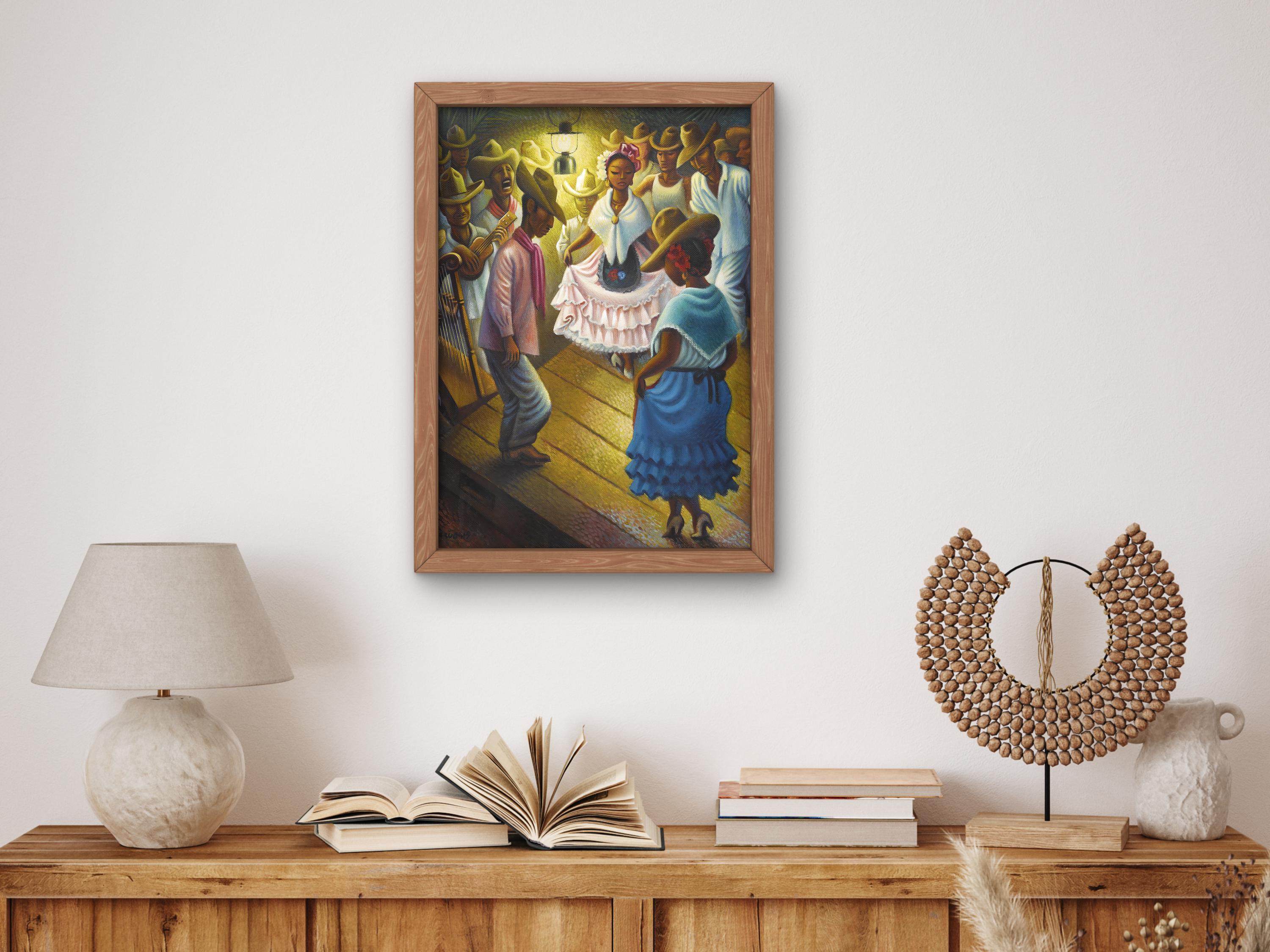 ミゲル・コバルビアス作「Baile en México」（1947年）、美術館品質の