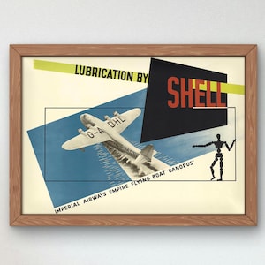Lubrication Shell by Edward McKnight Kauffer, Museum Quality print, Modern Art Poster, Vintage Shell ads