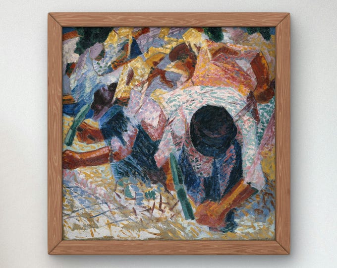 The Street Pavers by Umberto Boccioni 1910, Museum Quality Print, Modern art, home Deco Poster Housewarming Gift