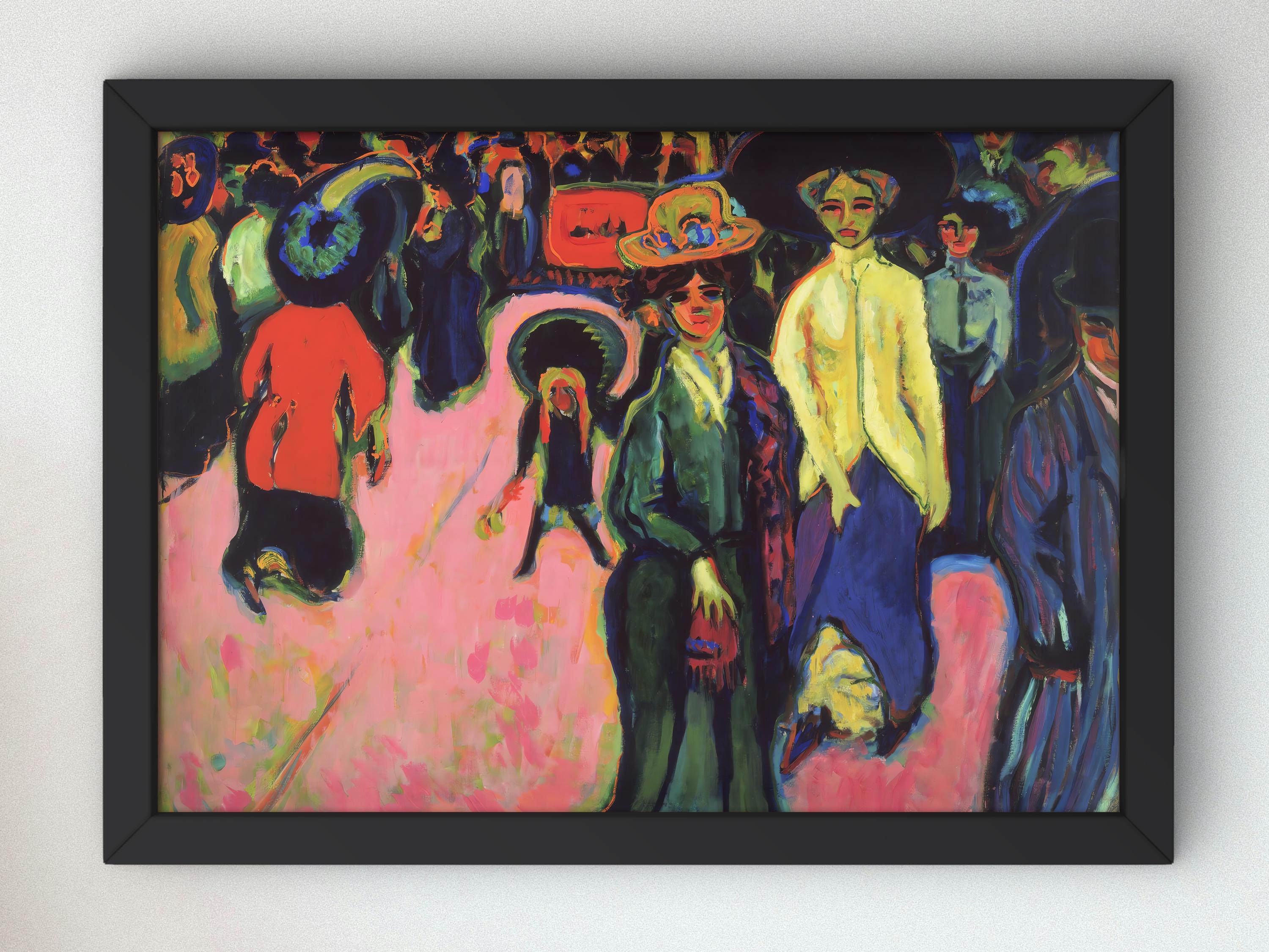 Street, Dresden by Ernst Ludwig Kirchner 1908, Museum Quality Oil