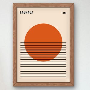Bauhaus Mid Century Modern Print, Home deco, Arte geométrico de la pared, Cartel de calidad del museo, Minimalista, Art déco abstracto, Retro Deco, Idea de regalo