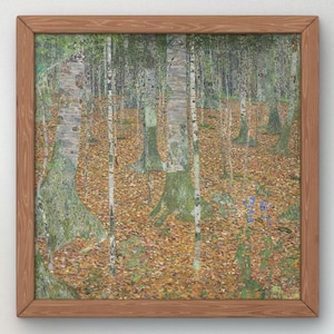 Birkenwald von Gustav Klimt 1903 Kunstdruck, Kunstwerk in Museumsqualität, Galerieposter, Wandkunst, edle elegante Wohnkultur, Surrealismus