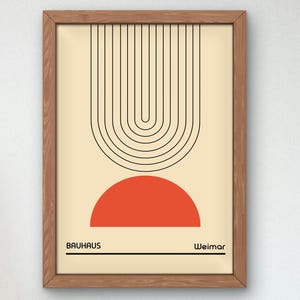 Bauhaus Mid Century Modern Print, Home deco, Arte geométrico de la pared, Cartel de calidad del museo, Minimalista, Art déco abstracto, Retro Deco, Idea de regalo