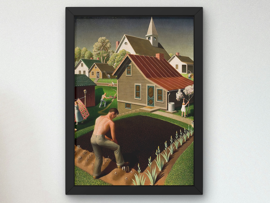 Spring in Town by Grant Wood 1941, Museum Quality Oil Painting Print ...