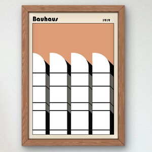 Bauhaus Mid Century Modern Print, Home deco, Arte geométrico de la pared, Cartel de calidad del museo, Minimalista, Art déco abstracto, Retro Deco, Idea de regalo