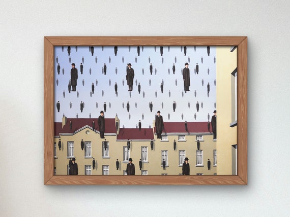 額装品/ゴルコンダ/ルネ マグリット/インテリア/アート/特別品/ポスター ゴルコンダ(ルネ マグリット)額装済ポスター : azポスター