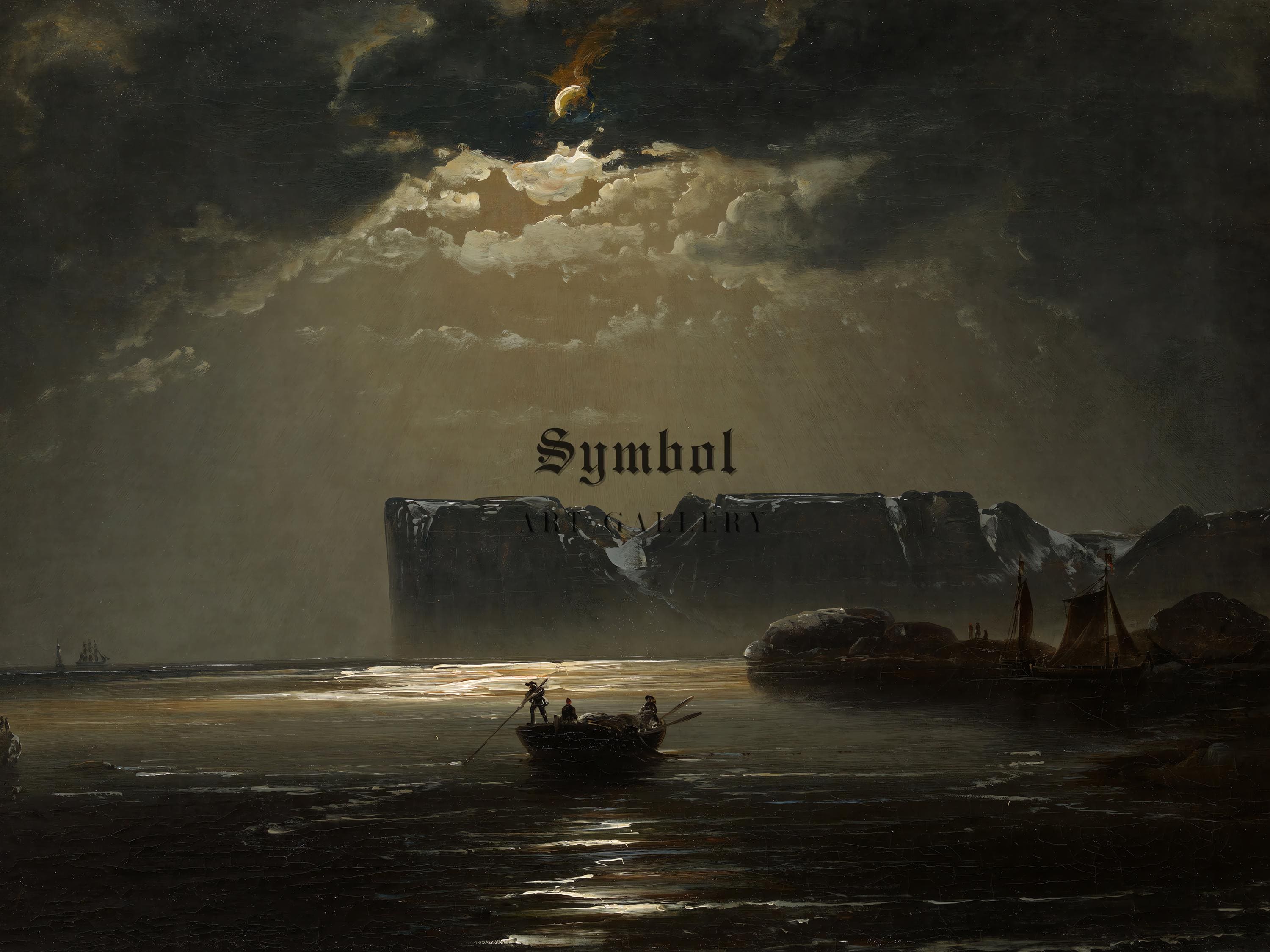 The North Cape by Moonlight by Peder Balke 1832, Classical Art