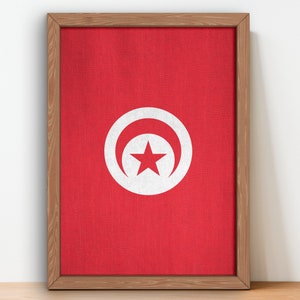 Tunisia Flag Poster wall art prints Tunisia Flag
