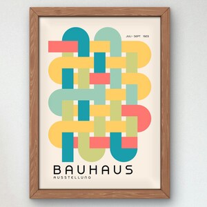 Bauhaus Mid Century Modern Print, Home deco, Arte geométrico de la pared, Cartel de calidad del museo, Minimalista, Art déco abstracto, Retro Deco, Idea de regalo