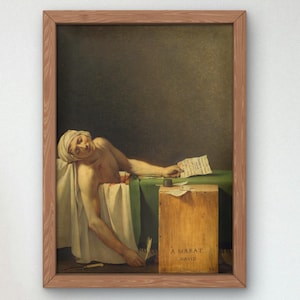 The Death of Marat by Jacques-Louis David 1793, Museum Quality Oil Painting Print, Classical art, home Deco art Poster Housewarming art Gift