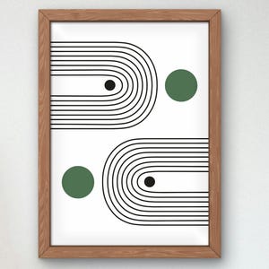 Bauhaus Mid Century Modern Print, Home deco, Arte geométrico de la pared, Cartel de calidad del museo, Minimalista, Art déco abstracto, Retro Deco, Idea de regalo