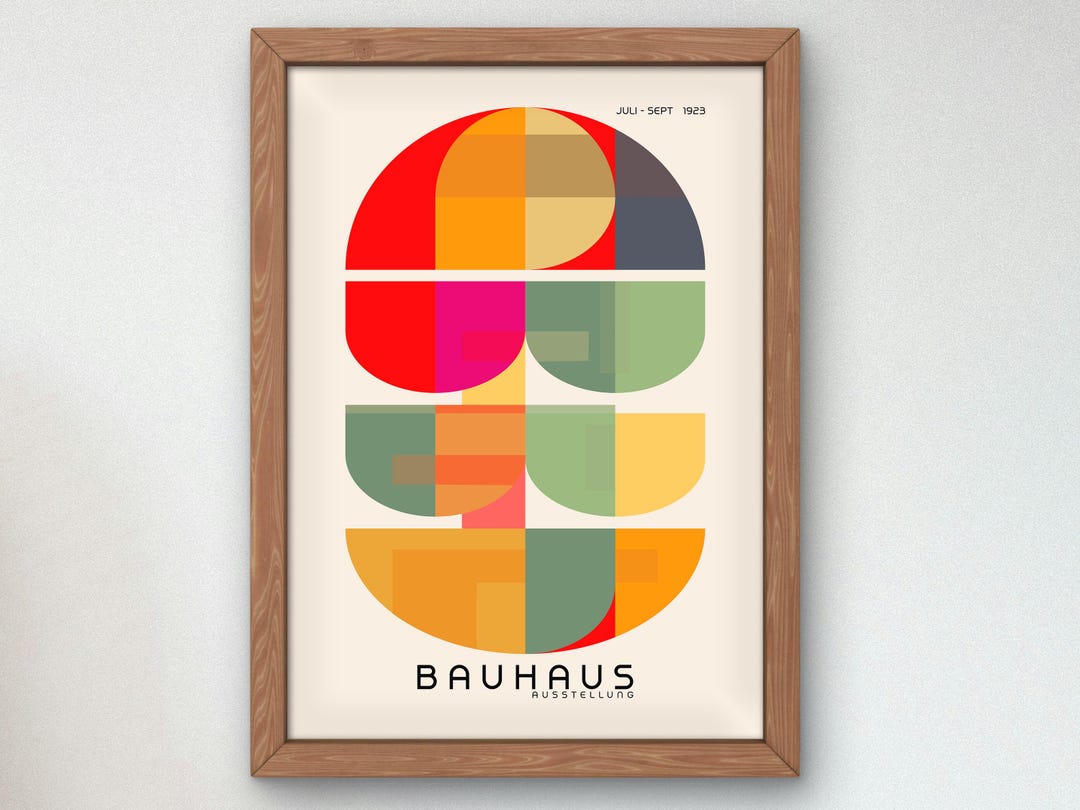 Bauhaus Mid Century Modern Print, Home Deco, Geometric Wall Art, Museum ...
