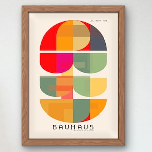 Bauhaus Mid Century Modern Print, Home deco, Arte geométrico de la pared, Cartel de calidad del museo, Minimalista, Art déco abstracto, Retro Deco, Idea de regalo