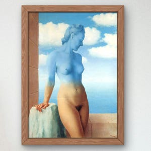Magia negra René Magritte 1935 Art Print, pôster de galeria de arte de qualidade de museu, arte de parede, decoração de casa elegante e elegante, surrealismo