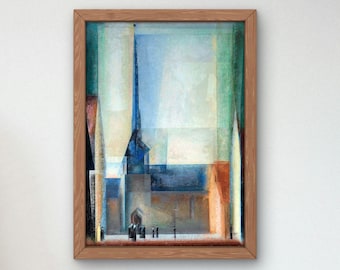 Gelmeroda IX Lyonel Feininger 1926, Pinturas al óleo de calidad del museo Impresión, Arte moderno, hogar Deco Wall art Poster Housewarming art Gift