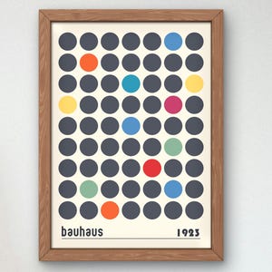 Bauhaus Mid Century Modern Print, Home deco, Arte geométrico de la pared, Cartel de calidad del museo, Minimalista, Art déco abstracto, Retro Deco, Idea de regalo