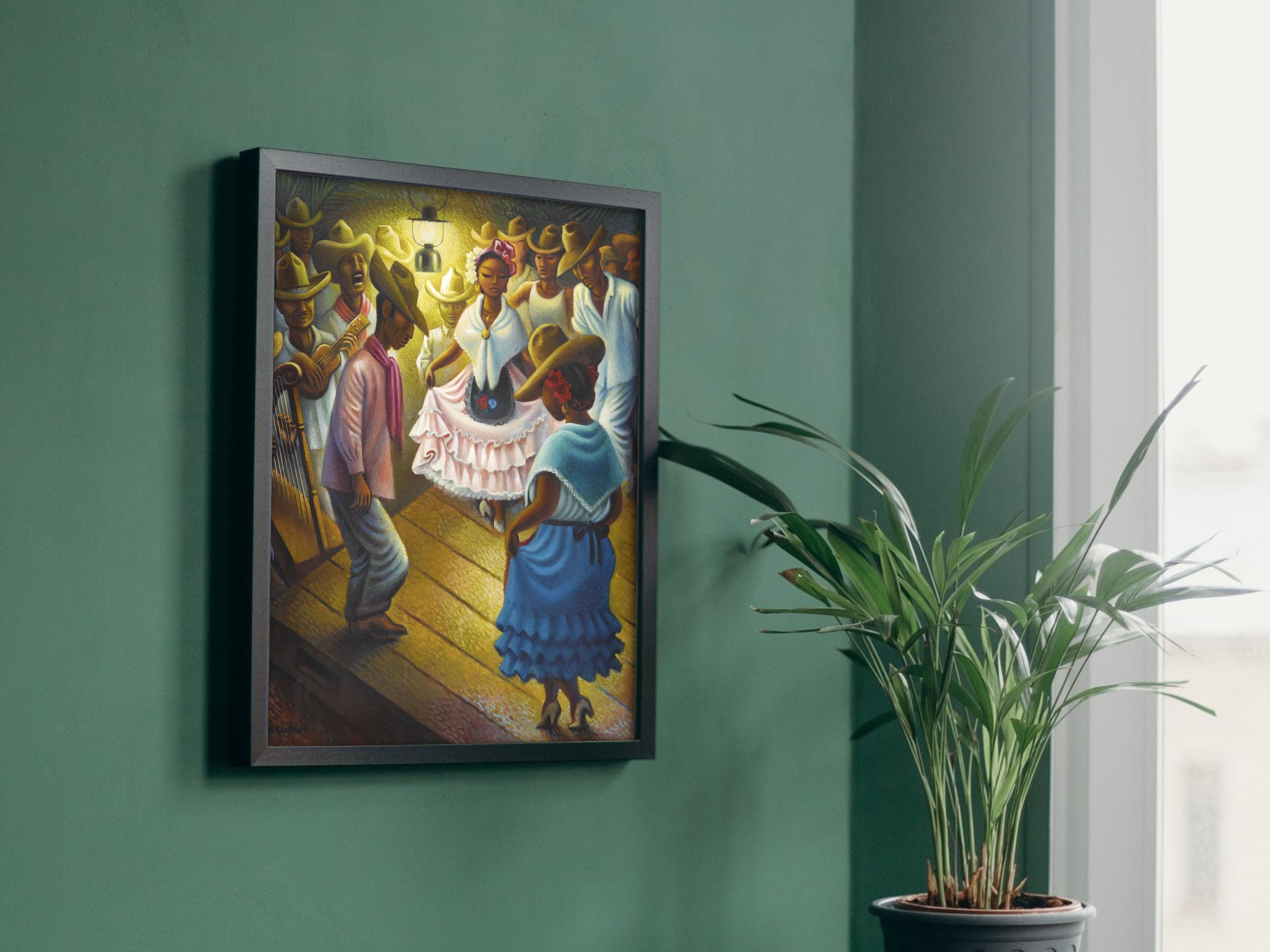 ミゲル・コバルビアス作「Baile en México」（1947年）、美術館品質の
