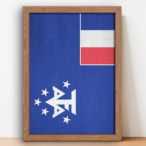 Póster con bandera de las Tierras Australes y Antárticas Francesas, impresiones artísticas para pared, bandera Vintage