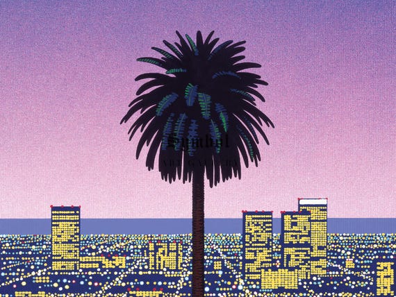 Pacific Breeze II by Hiroshi Nagai Poster, 80's Aesthetic