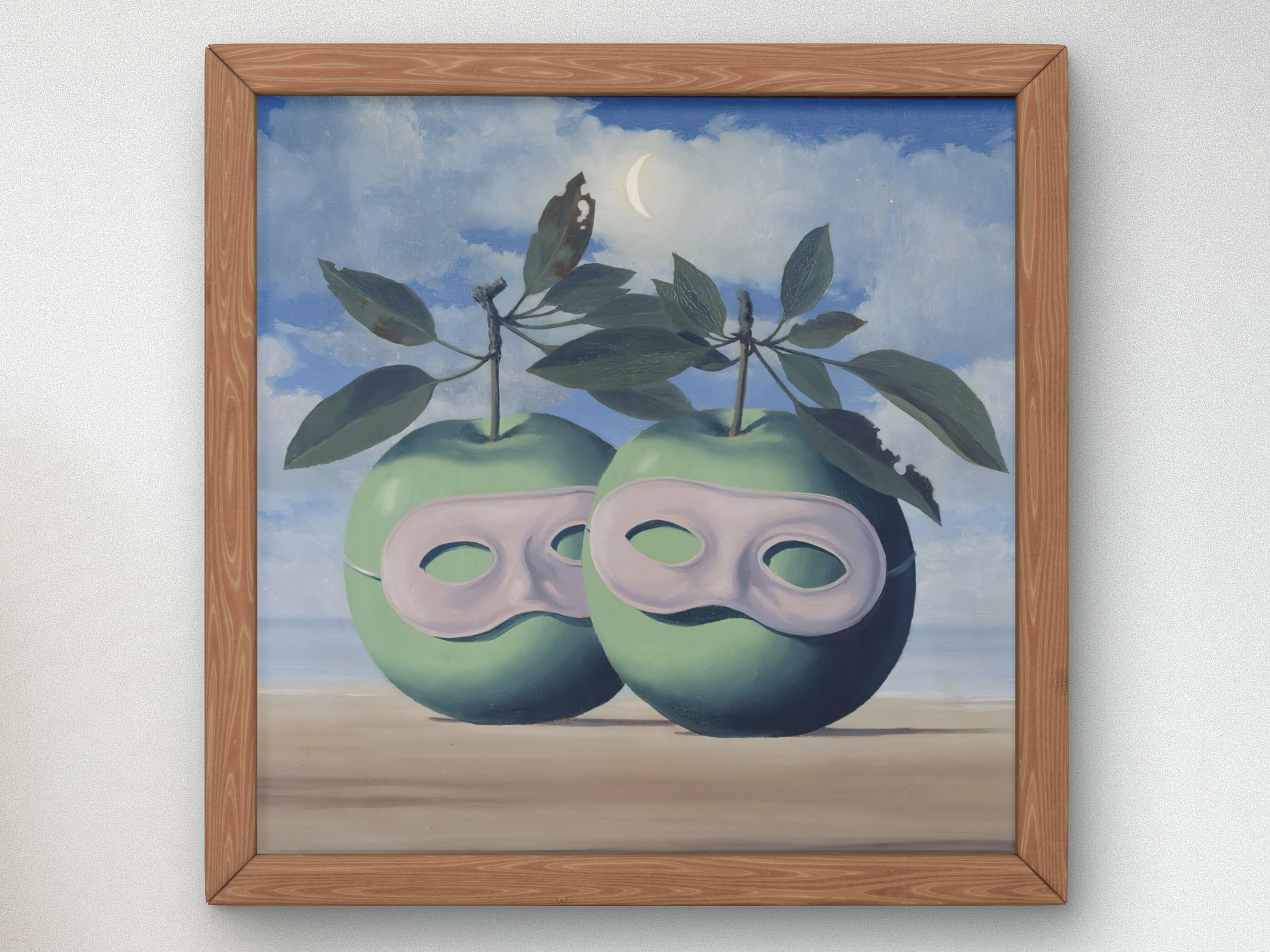 The Masked Apples by René Magritte 1966 Art Print, Museum