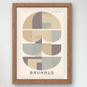 Bauhaus Mid Century Modern Print, Home deco, Arte geométrico de la pared, Cartel de calidad del museo, Minimalista, Art déco abstracto, Retro Deco, Idea de regalo