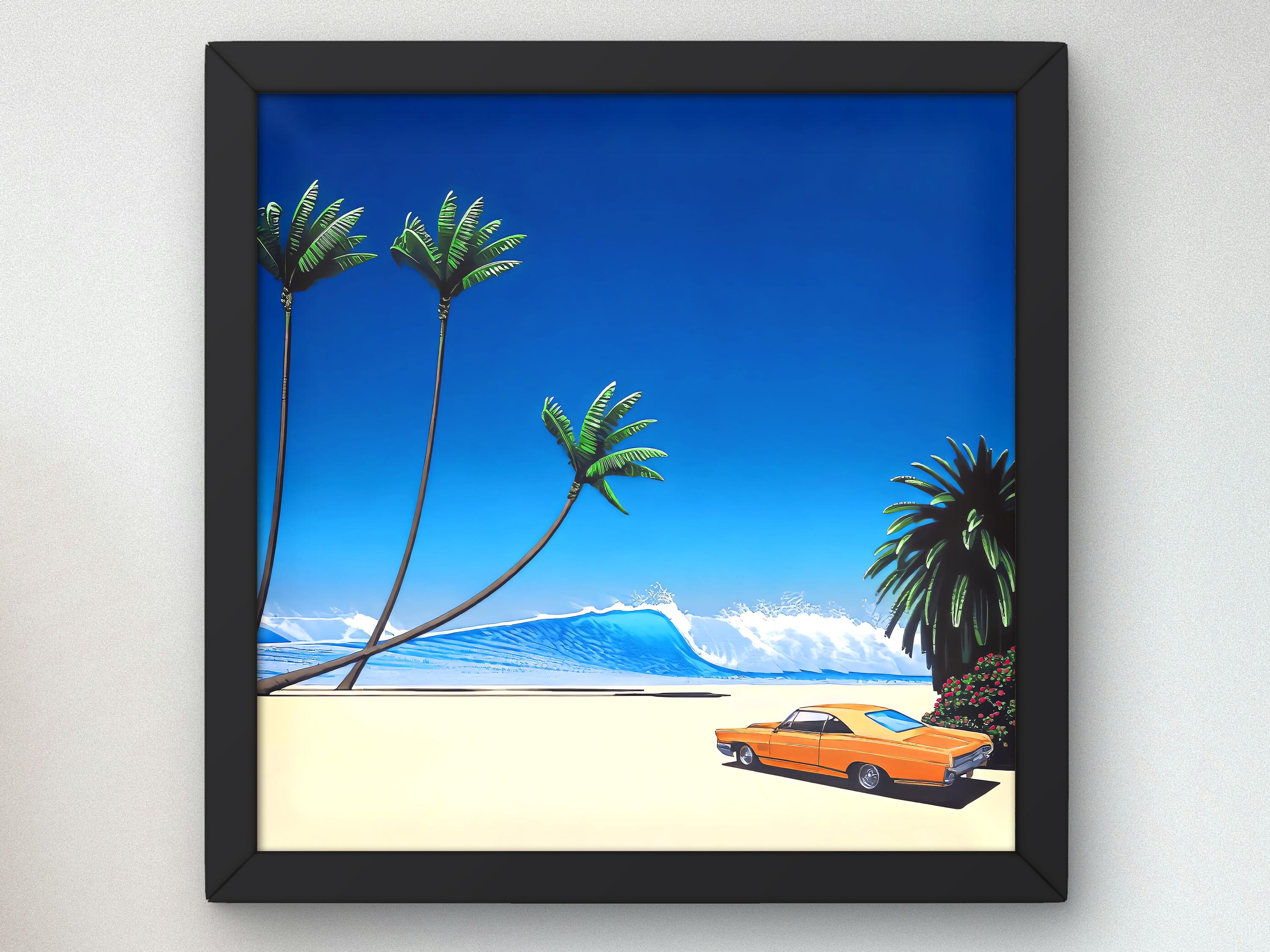 Impender Beach by Hiroshi Nagai, Poster, 80's Aesthetic, Vaporwave