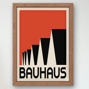 Bauhaus Mid Century Modern Print, Home deco, Arte geométrico de la pared, Cartel de calidad del museo, Minimalista, Art déco abstracto, Retro Deco, Idea de regalo