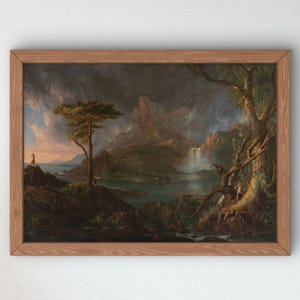 A Wild Scene by Thomas Cole 1831, Wall Art Print, Fine Art Reproduction, Museum Quality Decor, Poster
