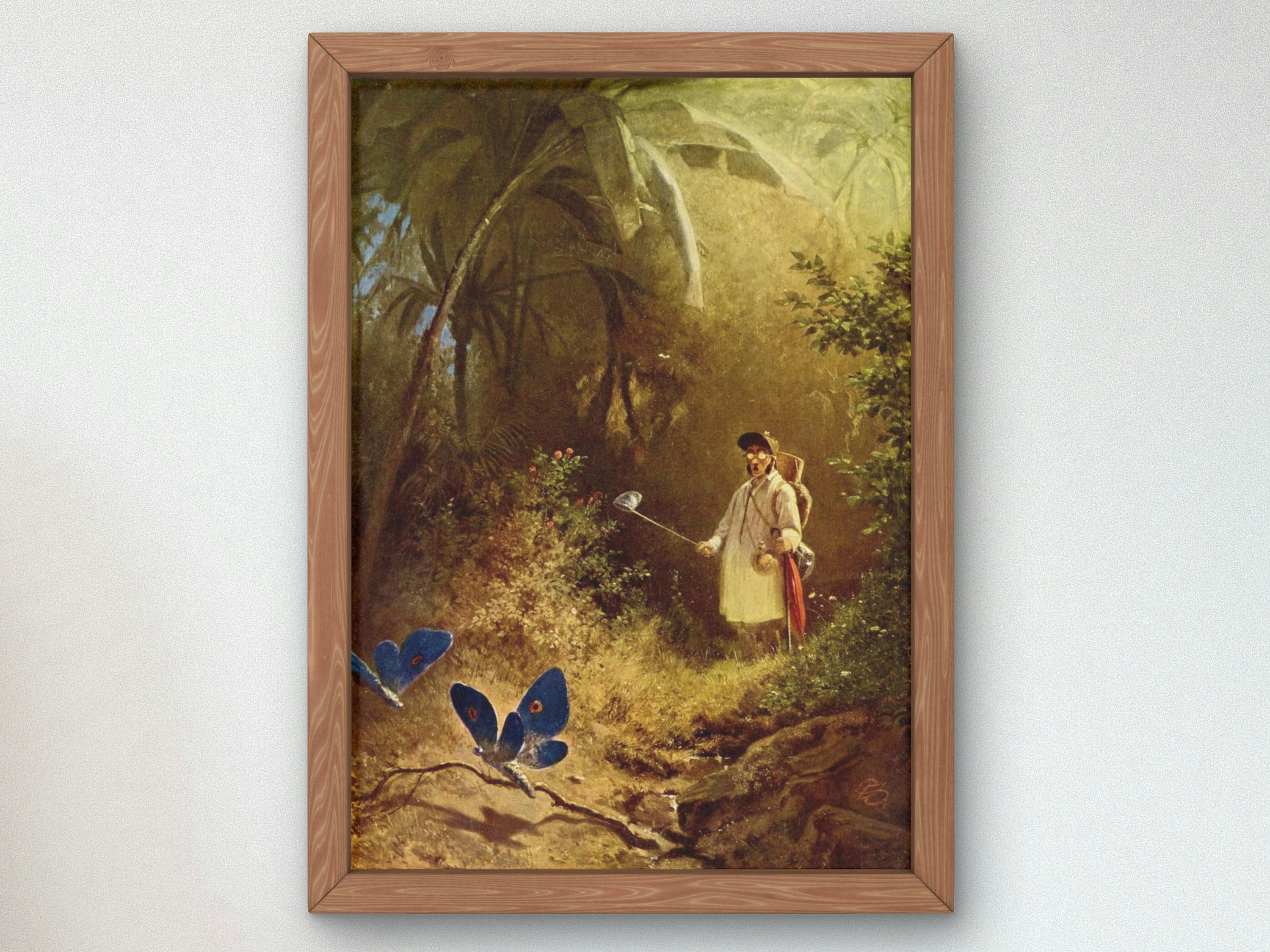 絵画 butterfly The Butterfly Hunter by Carl Spitzweg 1840 Art Print, Museum