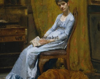 The Artist's Wife and His Setter Dog by Thomas Eakins 1884, Museum