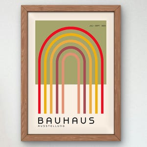 Bauhaus Mid Century Modern Print, Home deco, Arte geométrico de la pared, Cartel de calidad del museo, Minimalista, Art déco abstracto, Retro Deco, Idea de regalo