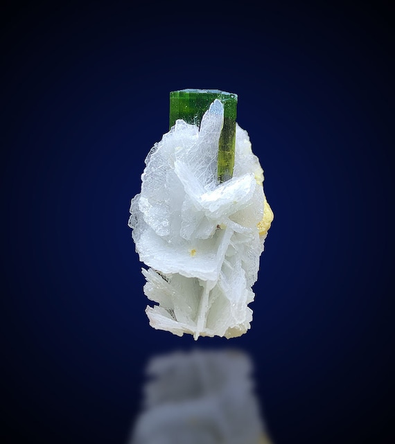 Green Cap Tourmaline Crystal with Albite, Pakistan
