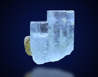 Natural Transparent Sky Blue Twin Aquamarine Crystal With Muscovite Specimen from Shigar valley Skardu Pakistan , Mineral Specimen 21 G