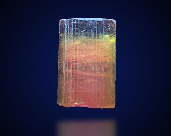 Tri-Color Watermelon Tourmaline Crystal, Natural Pink Green Tourmaline Crystal, Terminated Pink Green Crystal, 28 CT