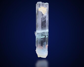 Transparent Blue Aquamarine Crystal with Black Tourmaline Attached on Back, Unique Mineral Specimen, Aquamarine Specimen, Raw Crystals, 23g