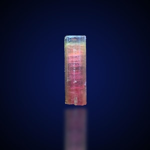 Tri-Color Watermelon Tourmaline Crystal, Natural Pink Green Tourmaline Crystal, Terminated And Undamaged  Pink Green Crystal, 8.29 Gram