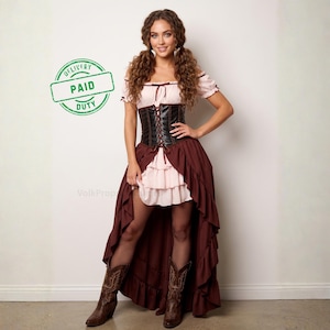 corset western saloon dress Steampunk Saloon Girl Costume