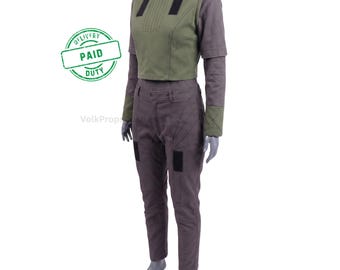 Custom Women Boba Fett Costume Star Wars Mandalorian Bounty Hunter Cosplay Armor Flight Suit.