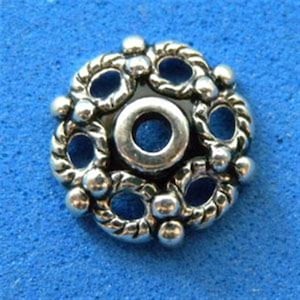 11mm Antiqued Pewter Ornate Bead Caps (50) Lead-Safe