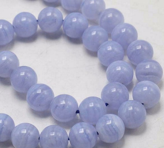 4mm Smooth Round, Blue Lace Agate Beads (16 Strand)